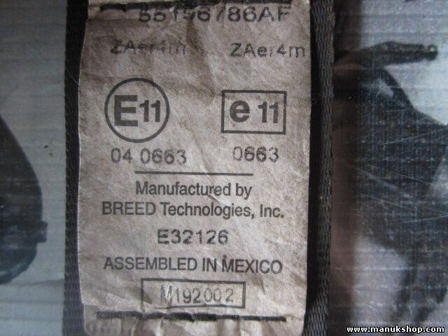Cinturón de seguridad delantero derecho Jeep Grand Cherokee II 4.7 P55196786AF