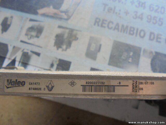 Condensador radiador aire acondicionado Renault 8200221132 B CA1472 874862EC