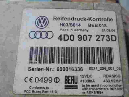Unidad de control de presión de los neumáticos Audi A8 D2 4D A6 4D0907273D BERU
