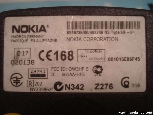 Bluetooth Teléfono Renault Type HF-5 HFS-12 KM47 NOKIA 020138