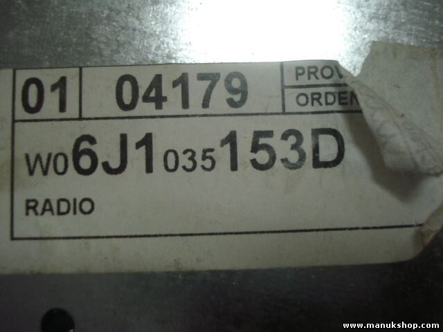 Radio CD WMA MP3  Seat Iibiza 6J1035153D SEAZAZ1K0154475 ULSECD