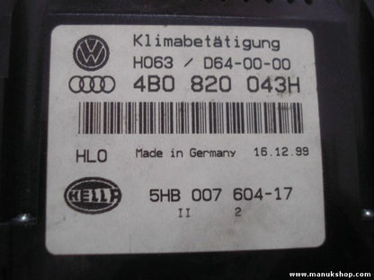 Controllo riscaldamento Audi VW 4BO820043H 5HB00760417 H065 D64-00-00