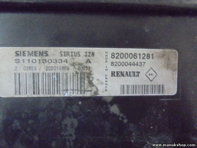 Centralita del motor Renault Kangoo SIEMENS S110130334A S110130334 A 8200061281