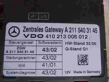 Centralina gateway centrale Mercedes W211 A2115403145 Q1 410213005012