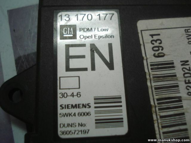 Unità di controllo porta Opel Vectra C PDM Low 13170177 5WK46006