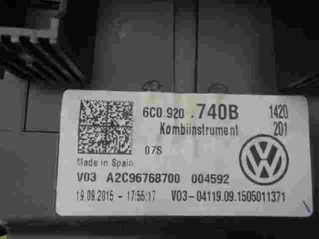 Quadro strumenti VW Polo V 6C0920740B 6CO920740B A2C96768700 V030411909