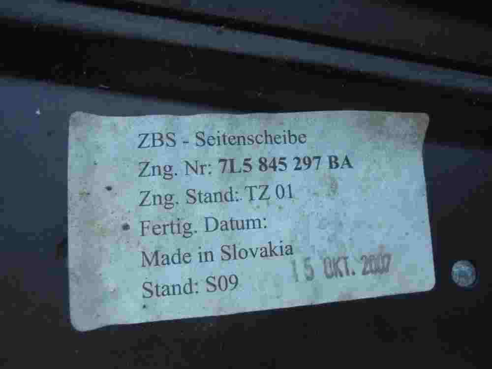 Triángulo Cristal de la puerta trasero izquierdo Porsche  Cayenne  7L5845297BA 