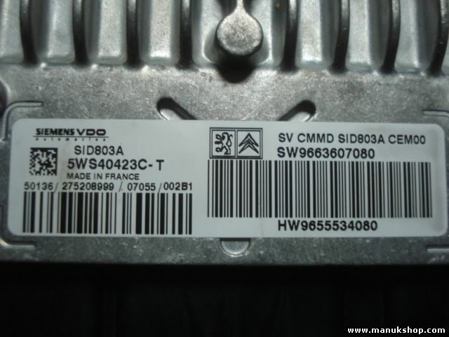 Centralita Peugeot 407 2,0 SID803A  VDO 5WS40423CT SW9663607080 9655534080