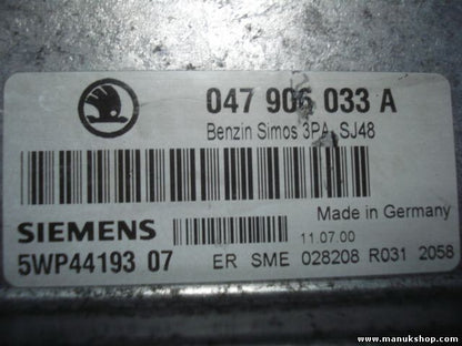 Centralita del motor Skoda Fabia SIMOS 3PA SJ48 047906033A 5WP4419307
