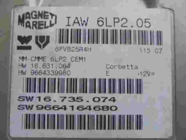 Centralita del motor Peugeot 307 1.4 12V 2006-2008 Magneti Marelli HW9664339980