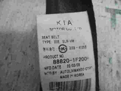 Cinturón de seguridad delantero derecho Kia Sportage 511652200A 888201F200