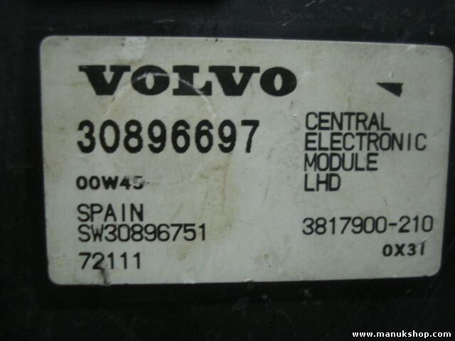 Centrale modulo elettronico Volvo S40 00W45 30896697 SW30896751 3817900210