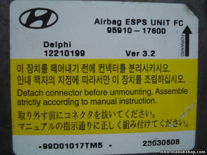 Airbag Centralita Hyundai Matrix 9591017600 95910-17600 VER 3.2 DELPHI 12210199