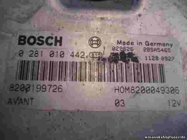 Centralita Renault Megane Scenic 8200199726 HOM8200049306 BOSCH 02810442