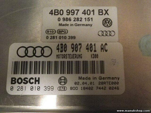 Centralita Audi VW 4B0997401BX 0986282151 BOSCH 0281010399 4B0907401AC