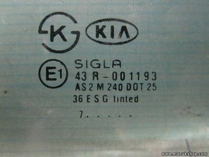 Cristal de la puerta trasero derecho Kia Sportage I 43R001193 AS2M240DOT25 