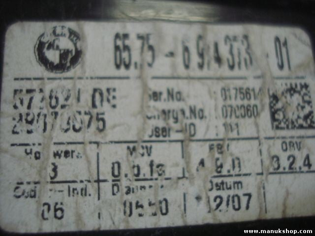 Módulo de Sistema de Alarma por ultrasonidos BMW E81 E84 E87 E88 6575697437301