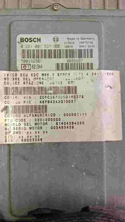Centralita del motor Iveco Daily III 500332361 BOSCH 0281001537 0 281 001 537
