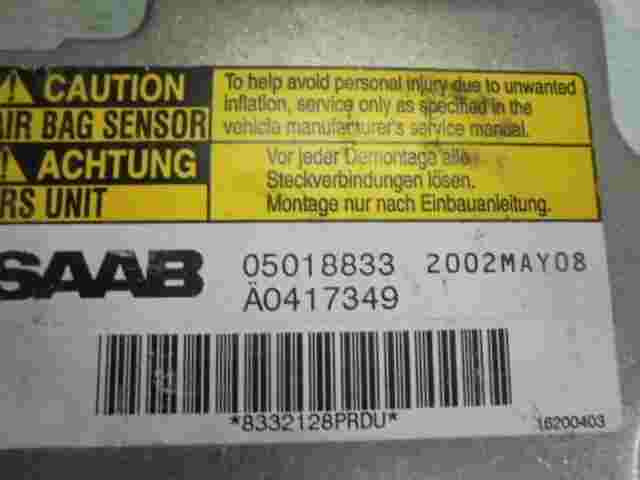 Sensor de impacto de airbag Saab 9-3 05018833 A0417349 2002MAY08 8332128PRDU