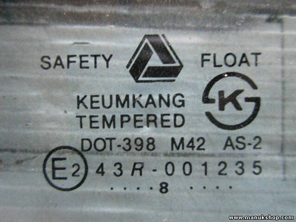 Vetro anteriore sinistro Mitsubishi Pajero Montero 43R001235 DOT398M42AS2