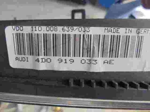 Pantalla del Cuadro instrumentos Audi A8 4D 4D0 919 033 AE VDO 110008639033