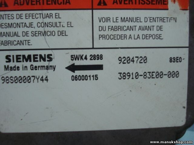 Sensor de impacto de airbag Suzuki Wagon R 9204720 -83E0 3891083E00000