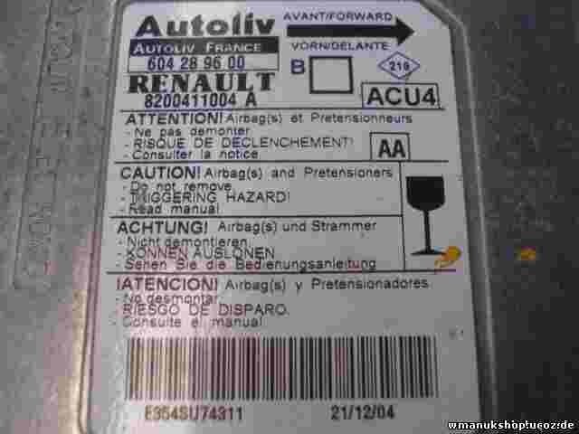 Sensor de impacto de airbag Renault Megane 8200411004A 8200411004 A 604289600B