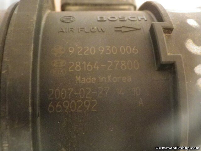 Caudalímetro Hyundai Kia BOSCH 2816427800 28164-27800 9220930006 7527220