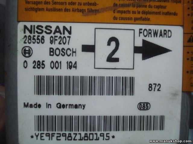 Sensor de impacto de airbag Nissan Primera 285569F207 28556 9F207 0285001194