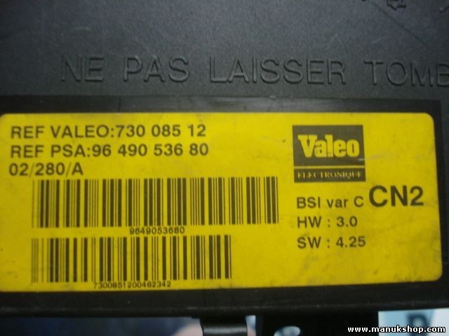 BSI Caja de fusibles Citroen Xsara CN2 9649053680 96 490 536 80 VALEO 73008512