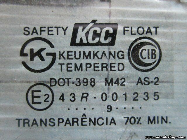 Cristal puerta delantera izquierda Hyundai  Galloper 43R001235 DOT398M42AS2 E2