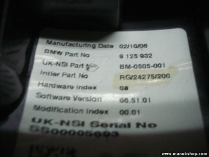 Cuadro de instrumentos Mini Cooper 9125932 BM0505001 RG24275200 Version 66.51.01