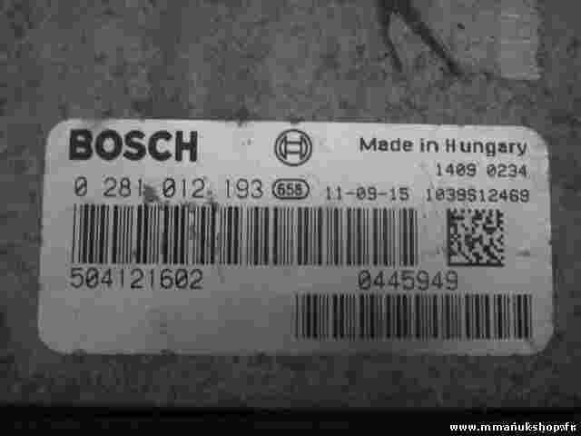 Centralita Iveco Daily 3.0 504121602 1039S12469 BOSCH 0281012193 0 281 012 193