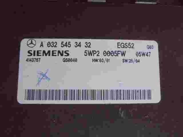 Transmisión controlador Mercedes EClass W211 A0325453432 Q03 SIEMENS 5WP20005FW