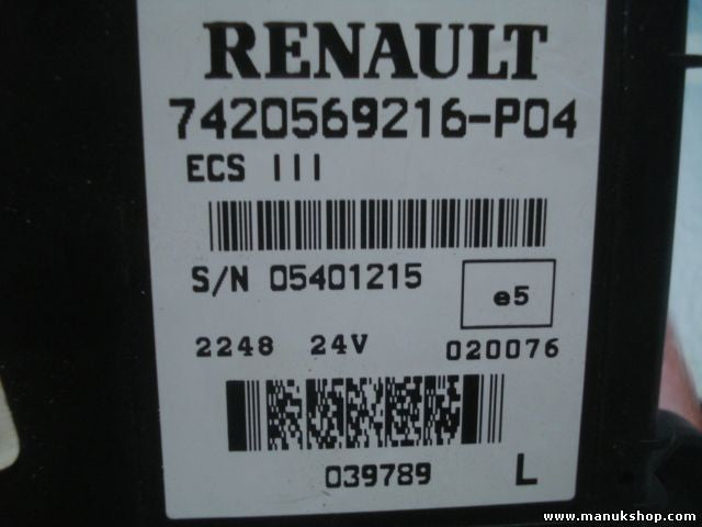 Centralita Velocidad de la unidad de control Renault AE 171D008248P 05401215