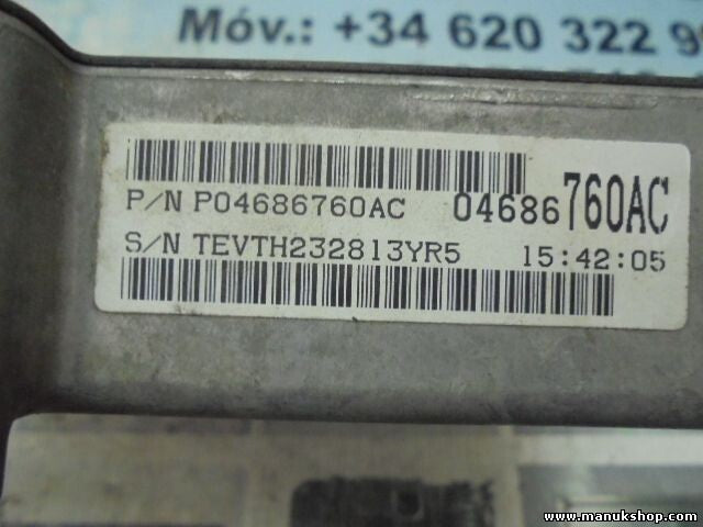 Transmisión controlador Chrysler Voyager P04686760AC 04686760AC TEVTH202812IW0