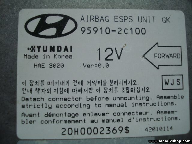 Airbag Centralita Hyundai Tiburon ESPS UNIT GK 959102C100 95910-2C100 ver. 0.0
