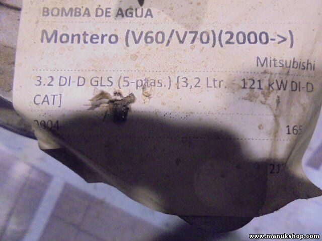 Pompa acqua Mitsubishi Pajero Montero Sport (K9) 1997-2008 MD352297 544