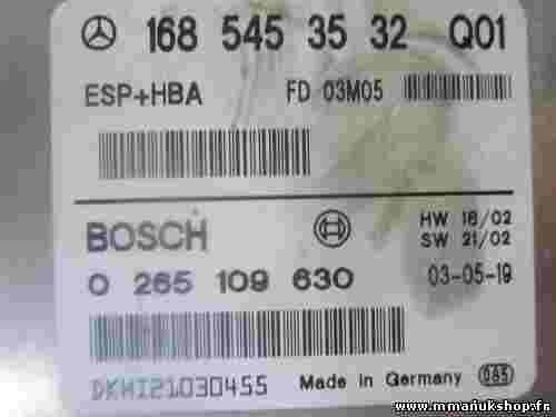 ESP HBA Centralita Mercedes-Benz W168 1685453532 Q01 FD03M08 BOSCH 0265109630