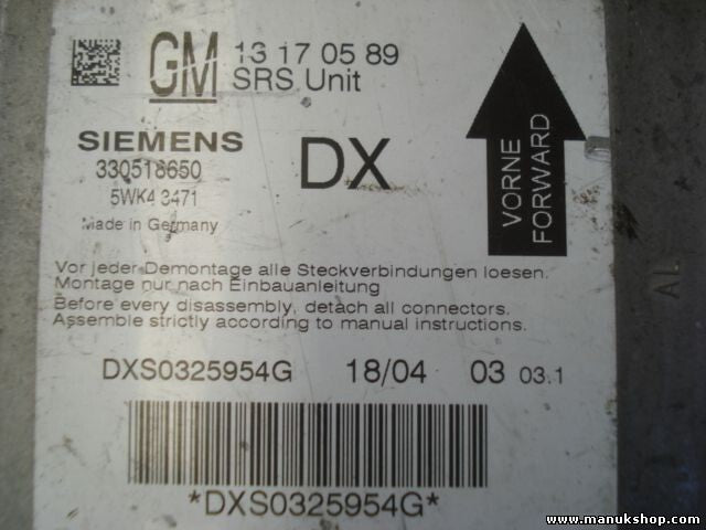 Sensor de impacto de airbag Opel Vectra C GM 13170589 13 17 05 89 DX