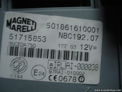 Ordenador de control del cuerpo Fiat 51715853 0051715853 501861610001 NBC192.07