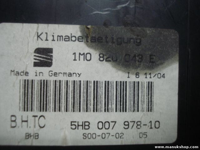 A/C System Seat Leon Toledo 1M0820043E 1M0 820 043 E 5HB00797810 5HB 007 978-10