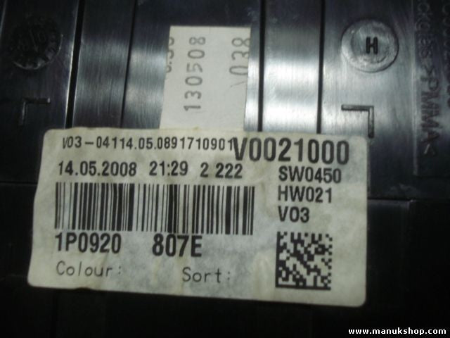 Cuadro de instrumentos Seat Leon Diesel 1.9 1P0920807E VDO V0021000 110080368015