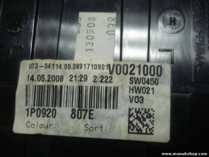 Cuadro de instrumentos Seat Leon Diesel 1.9 1P0920807E VDO V0021000 110080368015