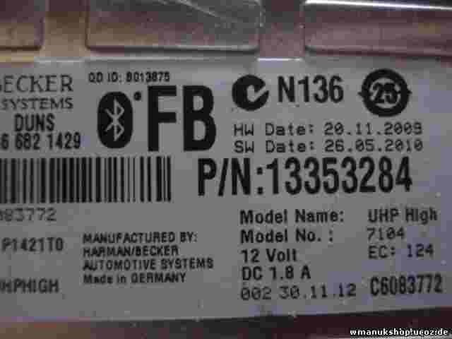 Centralita Bluetooth Teléfono Opel Astra 1.6 16V 366821429 13353284 1002112886