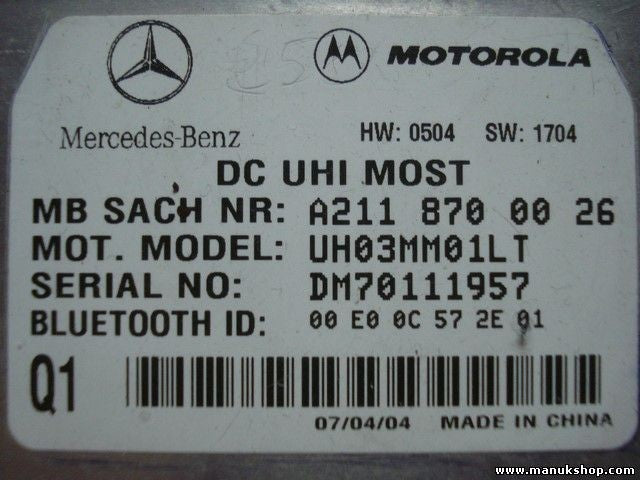 Centralita Bluetooth Teléfono Mercedes-Benz A2118700026 UH03MM01LT 00E00C572E01