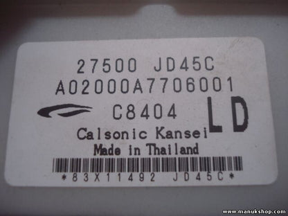 A/C System Nissan Qashqai 2009 1.9 27500JD45C A02000A7706001 C8404LD