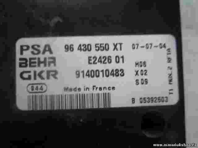 A/C System Peugeot 206 196430550XT BEHR E2426 01 9140010483