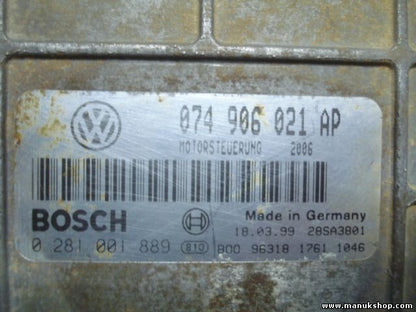 Centralita del motor VW Volkswagen 074906021AP 28SA3801 0281001889 0 281 001 889