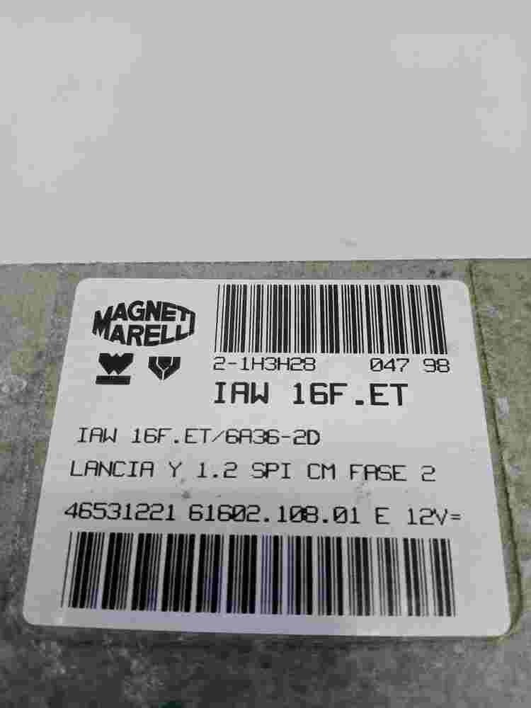 Centralita del motor Lancia Ypsilon Y 1.2 46531221 6160210801 IAW16FET /6A36-2D